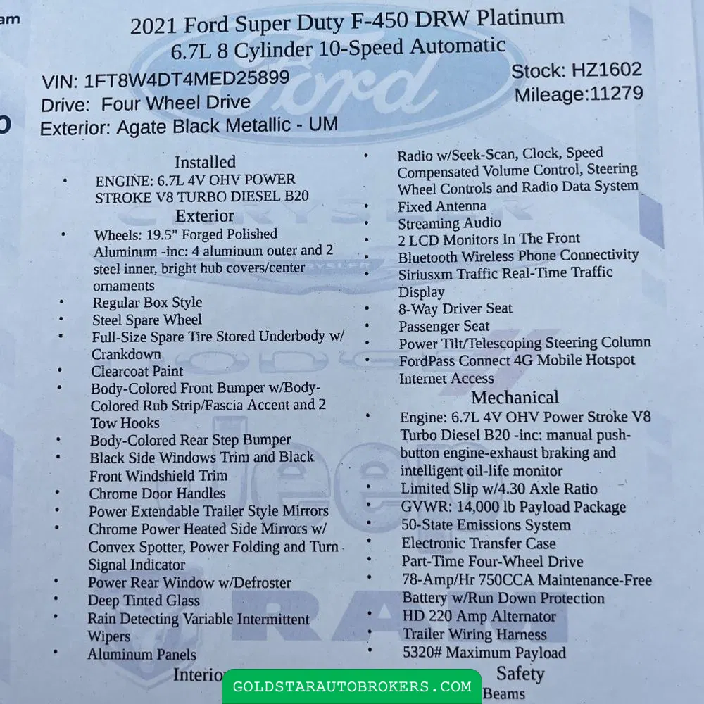 2021 Ford F-450 Super Duty Platinum