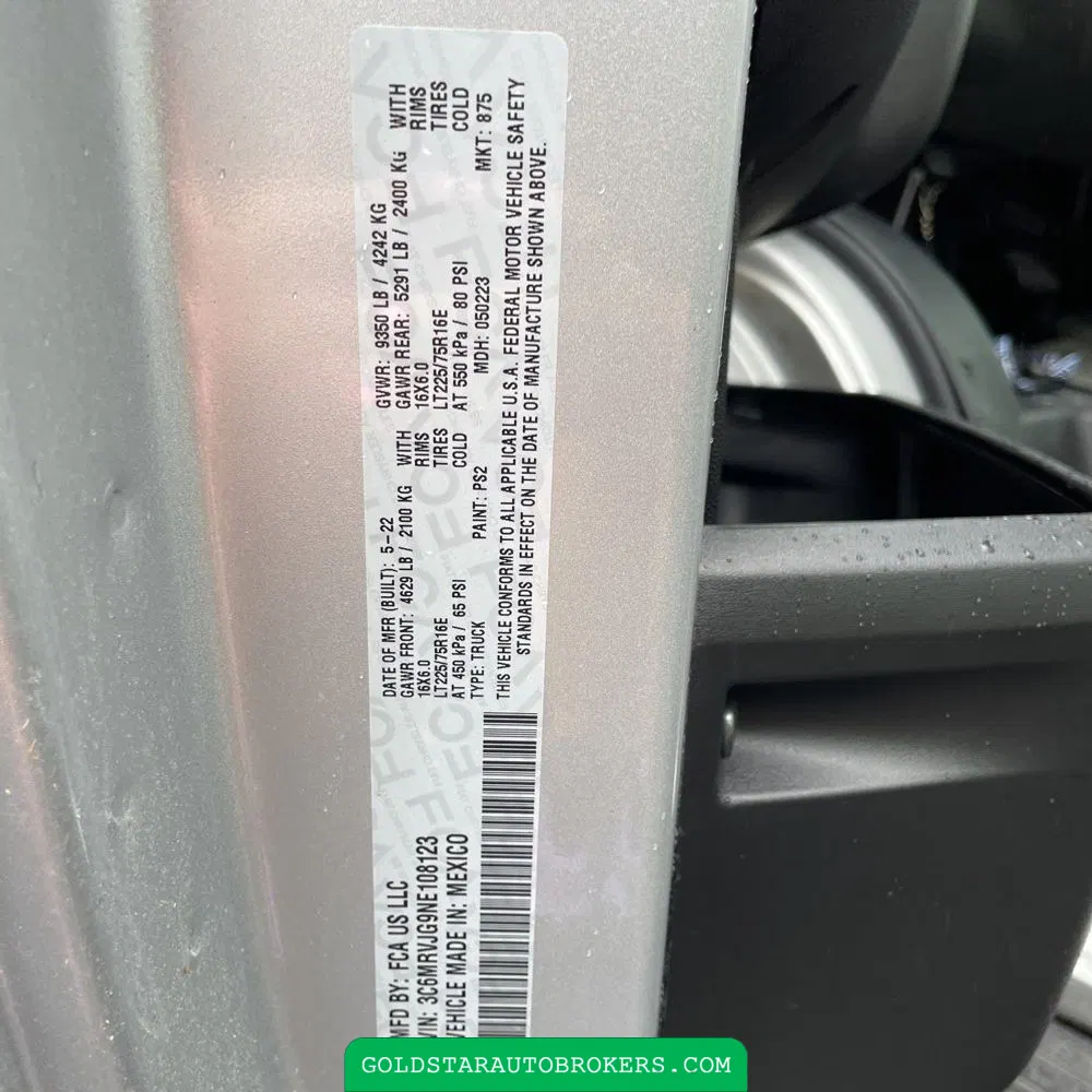 2022 Ram ProMaster 3500 159 WB