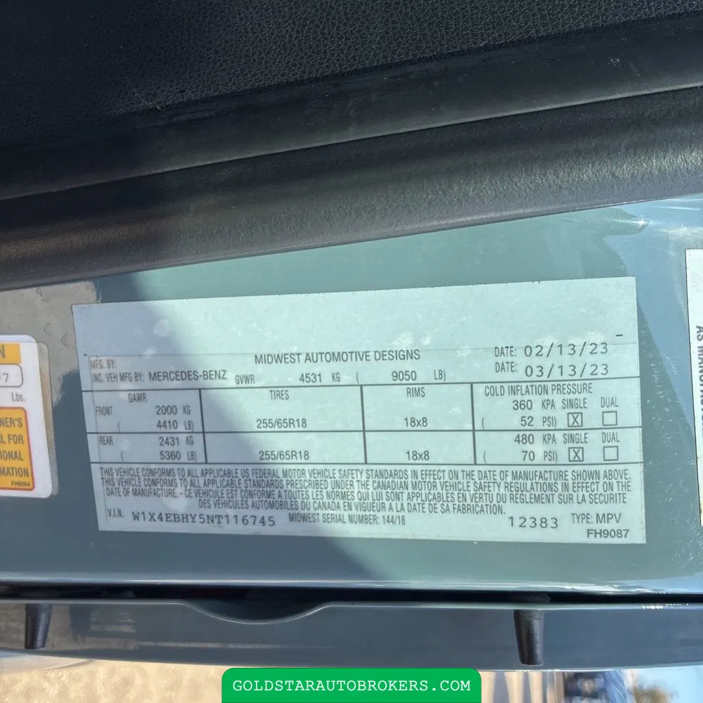 2022 Mercedes-Benz Sprinter 2500 High Roof Wagon 6cyl 170WB