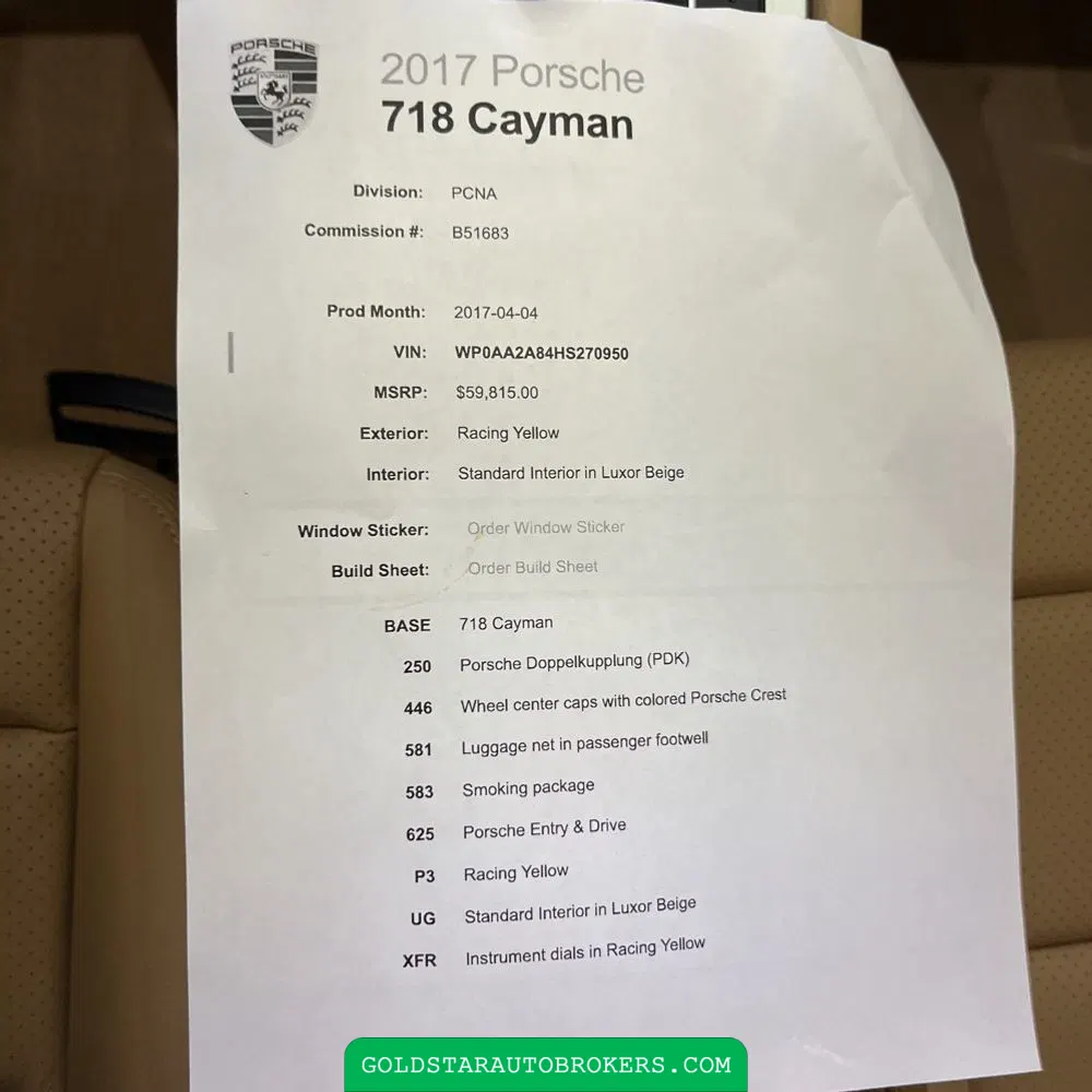 2017 Porsche 718 Cayman Base