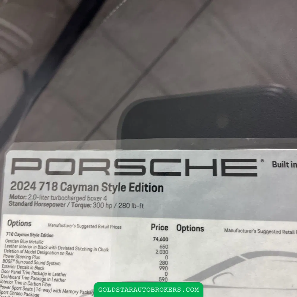 2024 Porsche 718 Cayman Style Edition
