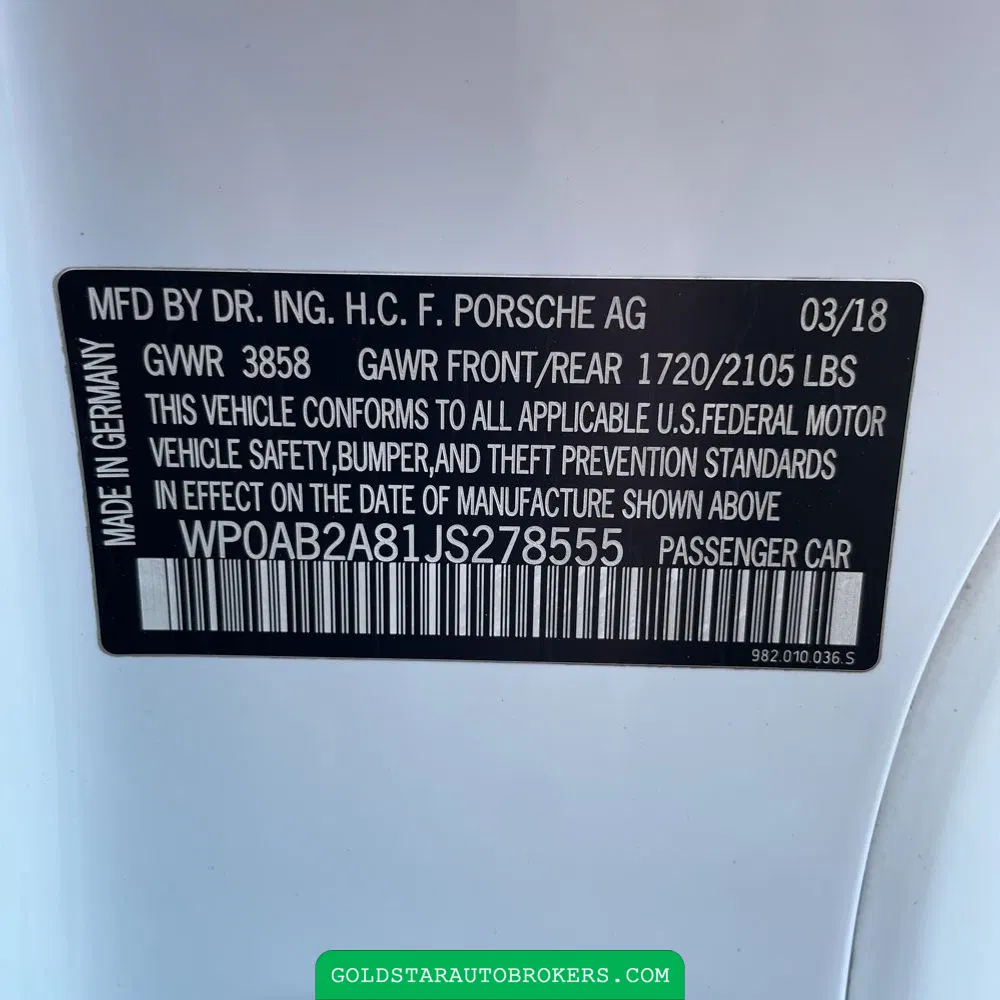 2018 Porsche 718 Cayman GTS