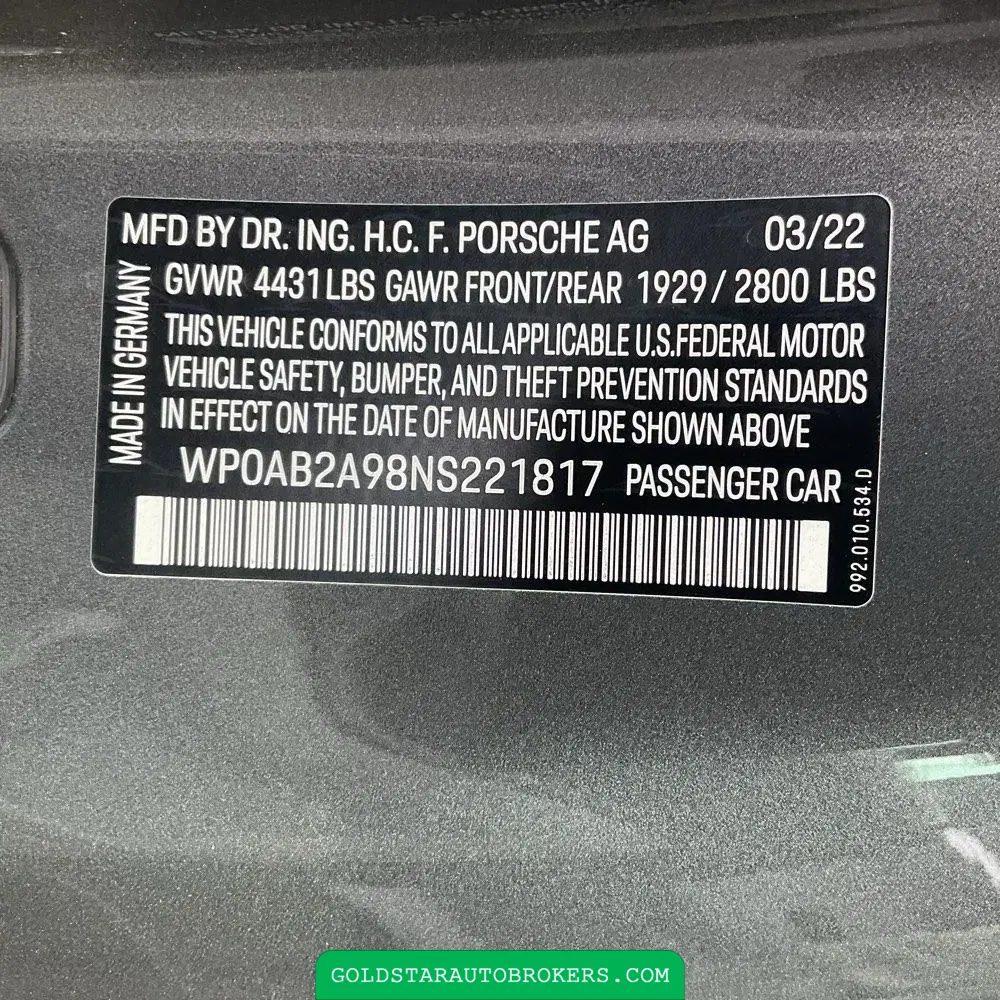 2022 Porsche 911 Carrera 4S
