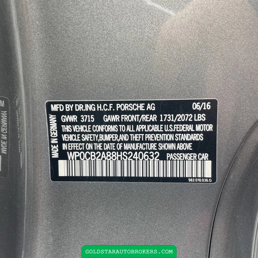 2017 Porsche 718 Boxster S